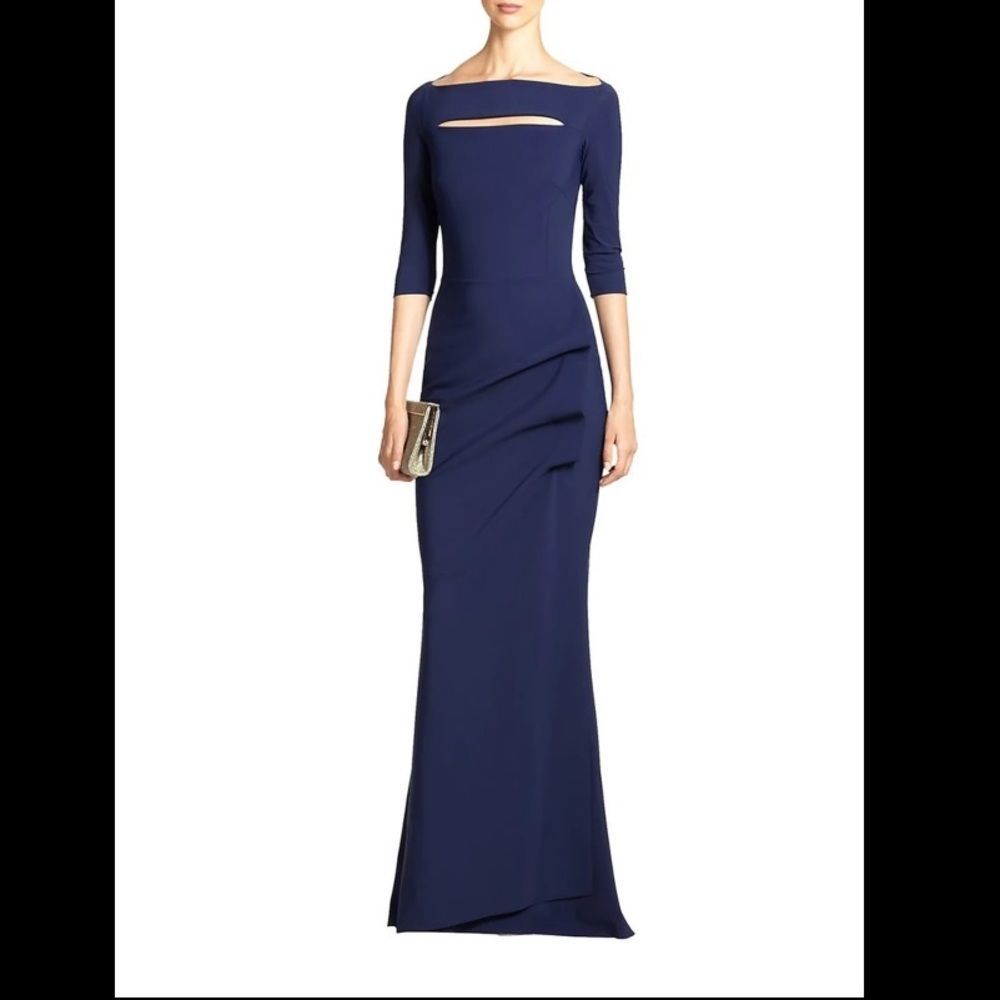 Chiara Boni Kate Slit-Detail Boatneck Gown Size IT 52 /16 US $995